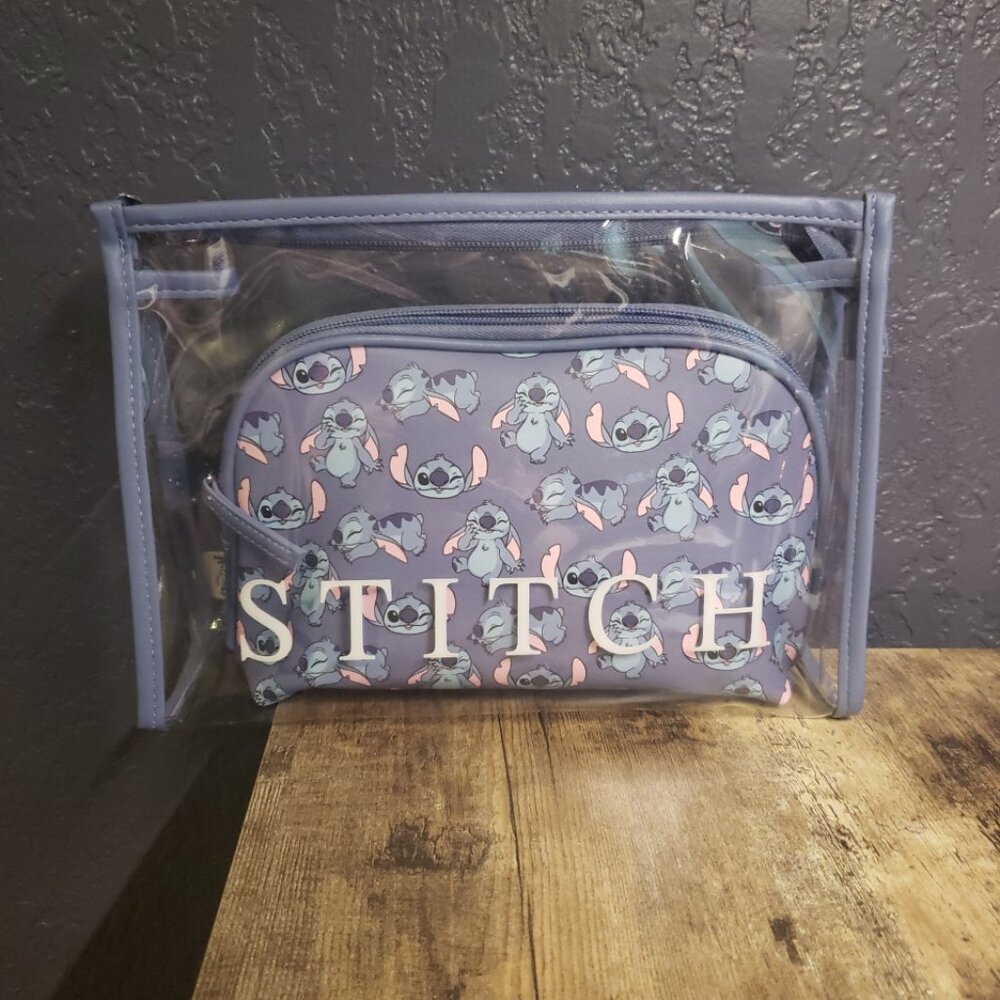 Disney Lilo & Stitch Set of 2 Makeup & Toiletry Bags {11”x8”} *Primark* NEW